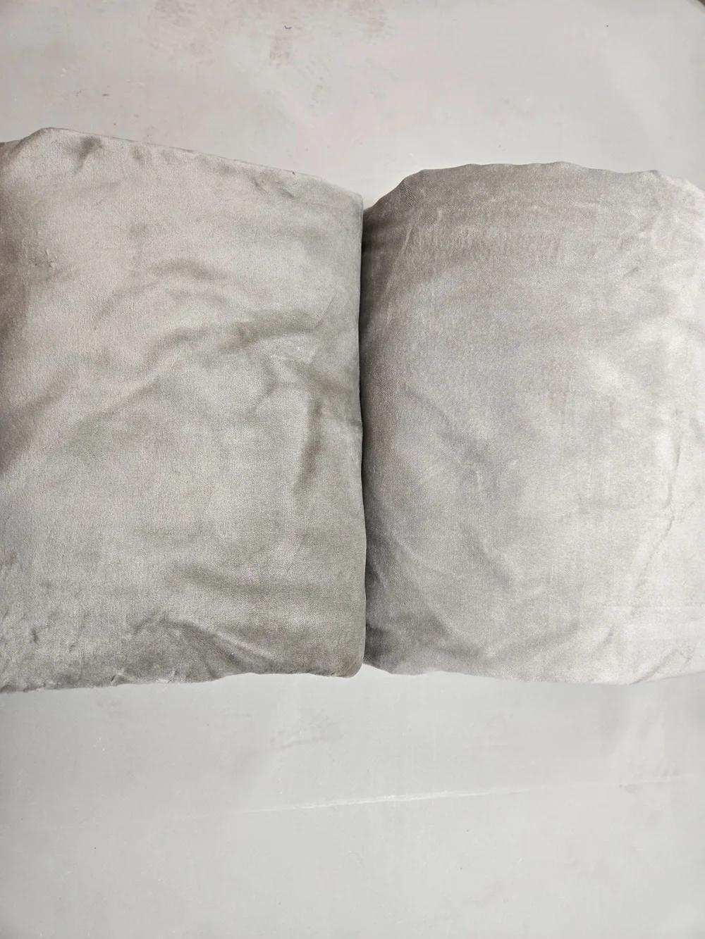 QUINCE Set Of 2 48x84 Cotton Velvet True Blackout Curtains Light Grey 9324
